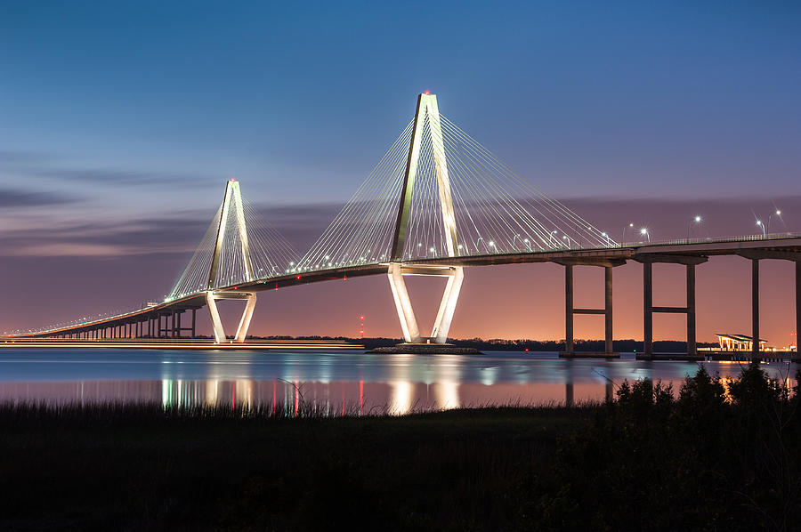Transportation Photograph - Arthur Ravenel Jr. Cooper River Bridge Charleston South Carolina by Mark VanDyke