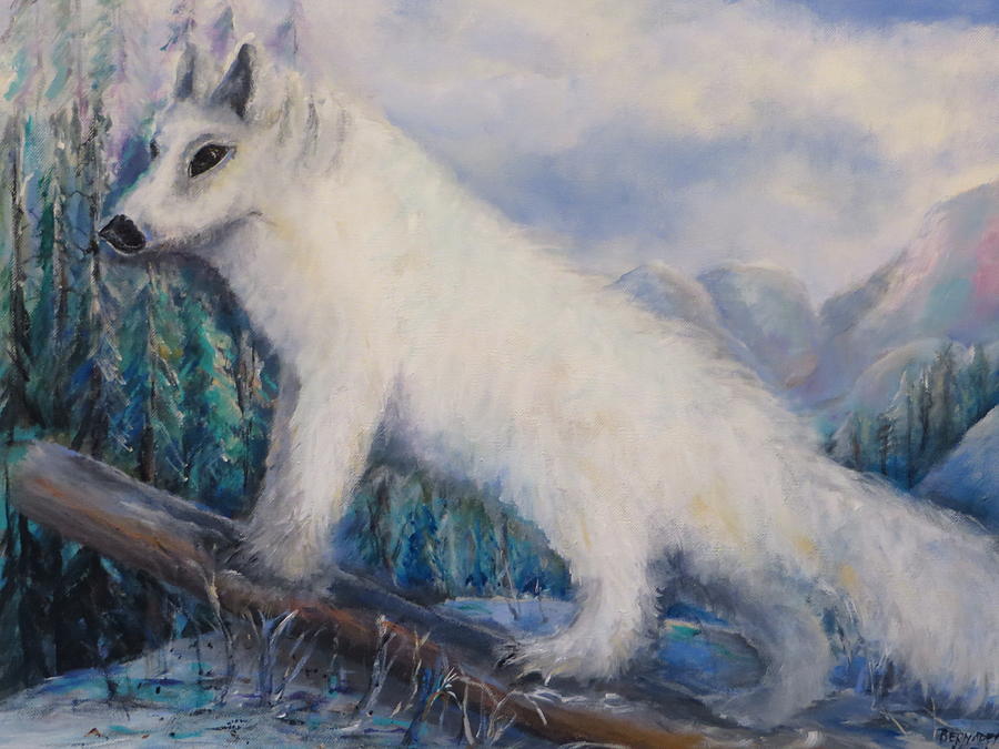 Artic Fox Painting by Bernadette Krupa