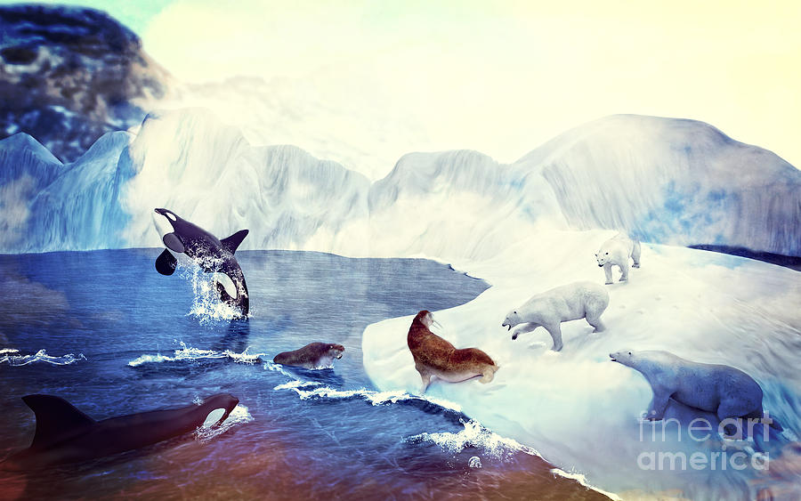 Whale Painting - Artic Morning by Two Hivelys