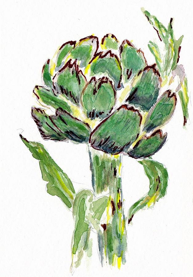 Artichokes in my Garden Painting by Jane Hayes