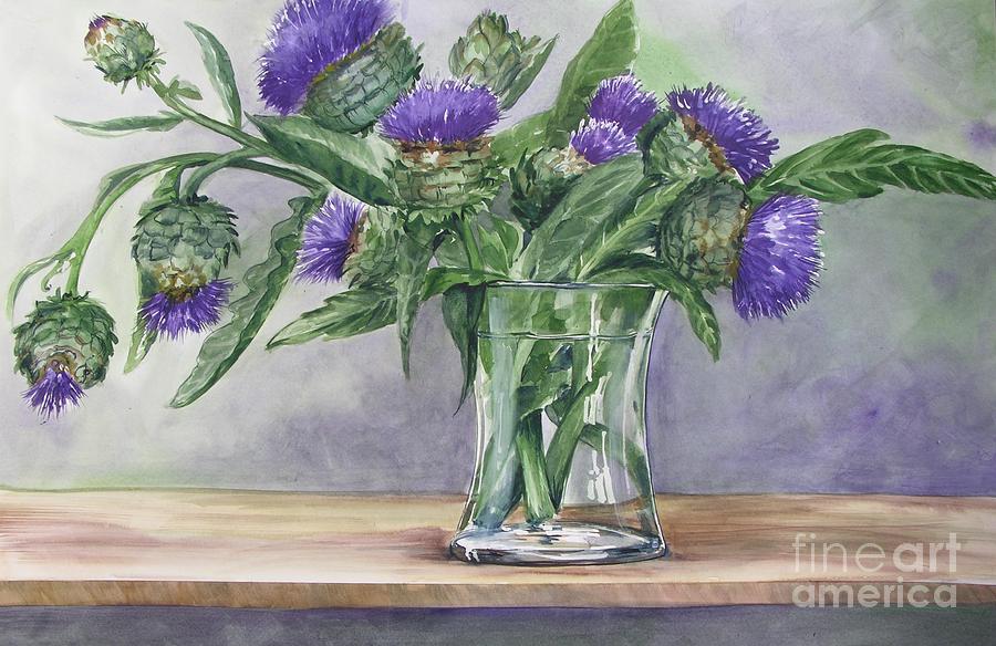 Artichokes Painting by Jane Loveall
