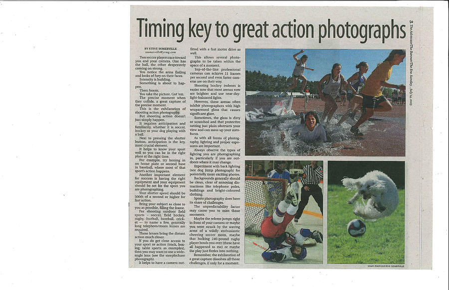 Article on Action Photography Photograph by Steve Somerville
