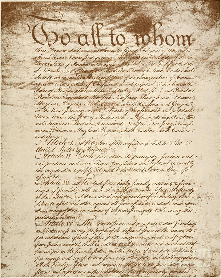 Articles Of Confederation Photograph by Granger