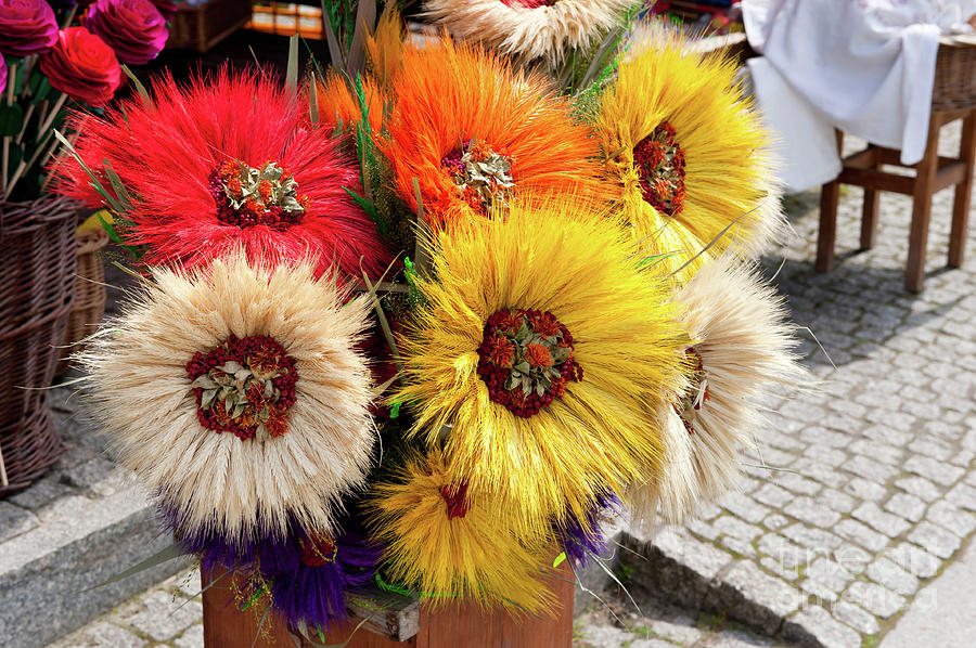 Artificial cereal folk art flowers Photograph by Arletta Cwalina