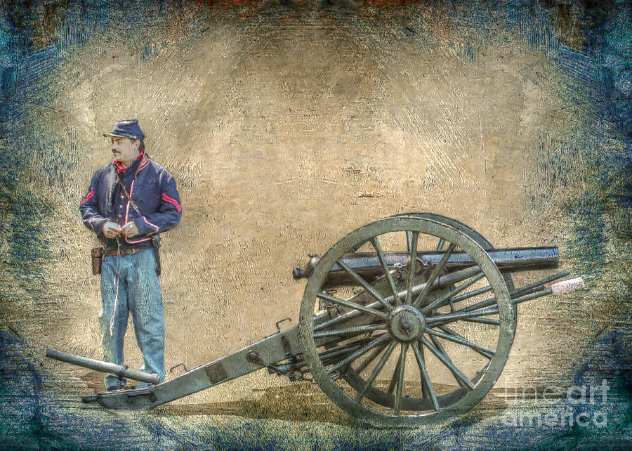 Artilleryman with Cannon Digital Art by Randy Steele