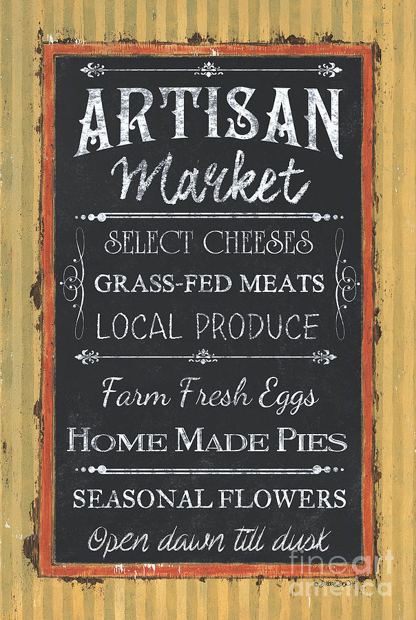 Farm Painting - Artisan Market Sign by Debbie DeWitt