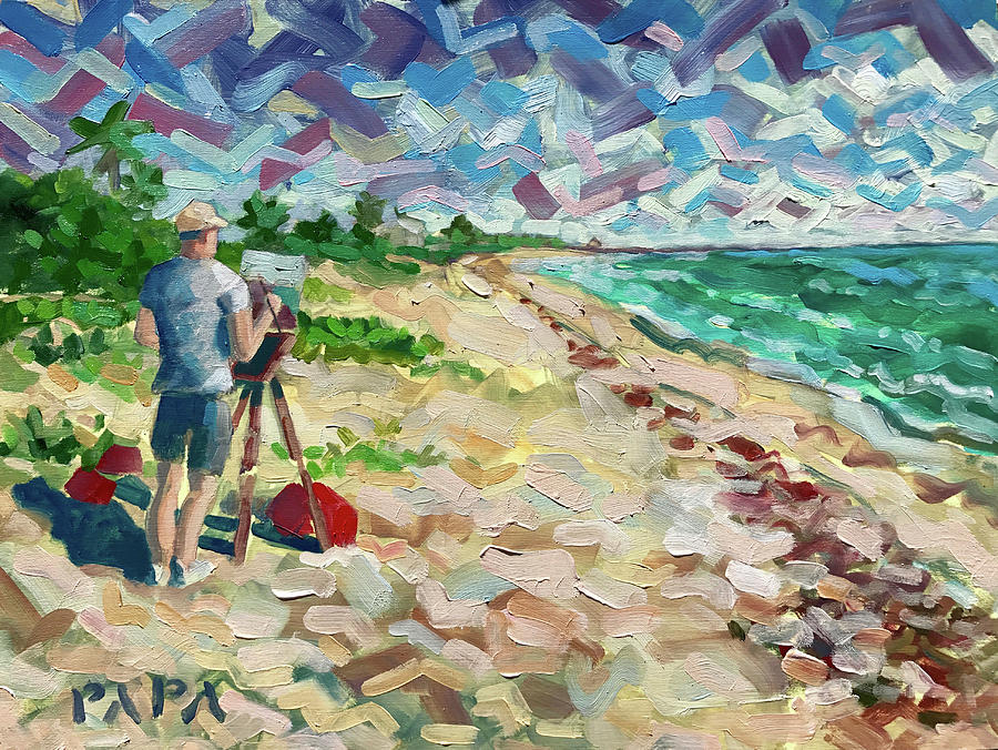 Artist at Ocean Ridge Painting by Ralph Papa