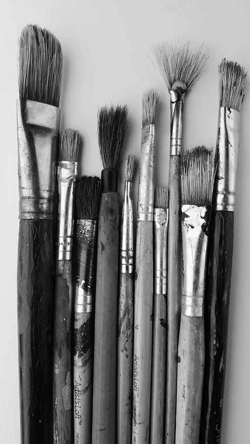 Artist Brushes on White Photograph by Matthew Gruchow - Fine Art