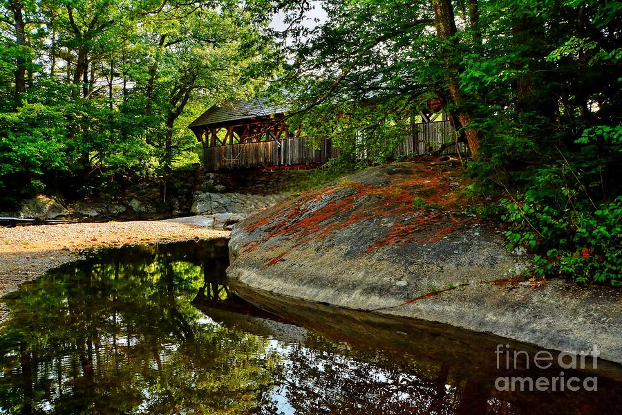 Artist Covered Bridge Reflection Photograph By Steve Brown Pixels   Artist Covered Bridge Reflection Steve Brown 