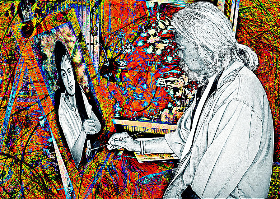 Artist In Abstract Painting