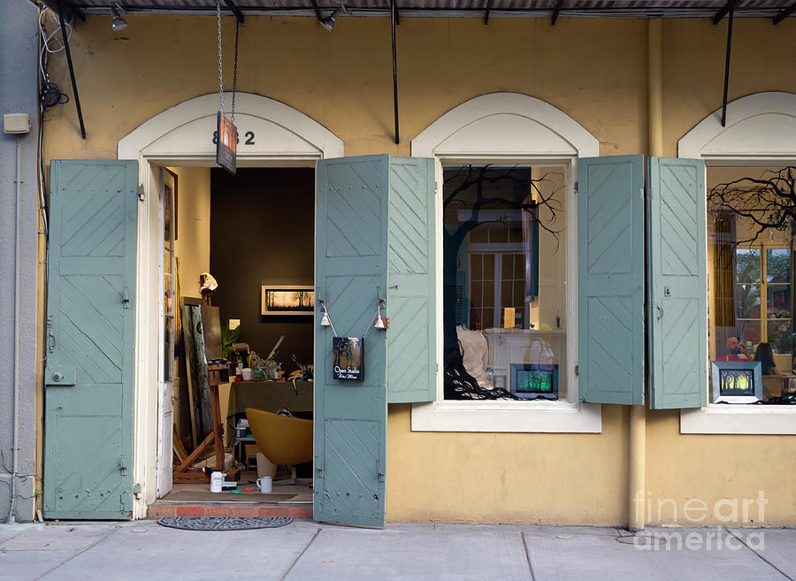 Artist studio and shop in the French Quarter of New Orleans Photograph by Louise Heusinkveld