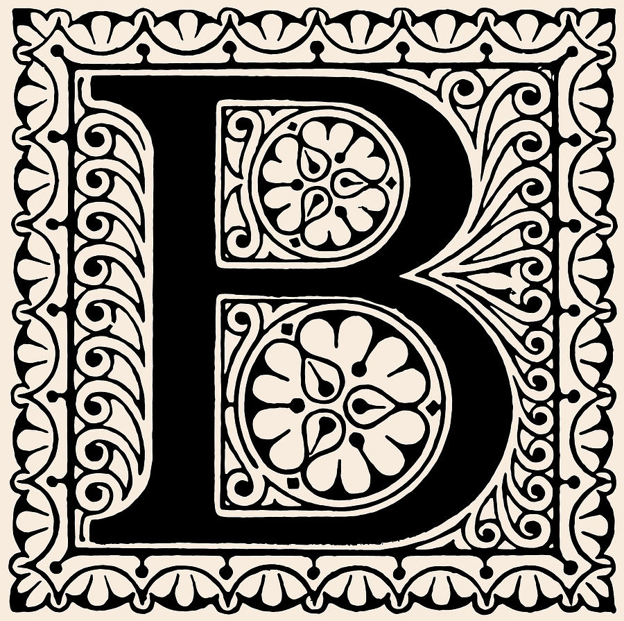 Letter B Digital Art - Artistic Ancient Alphabet Letter B by Georgiana Romanovna