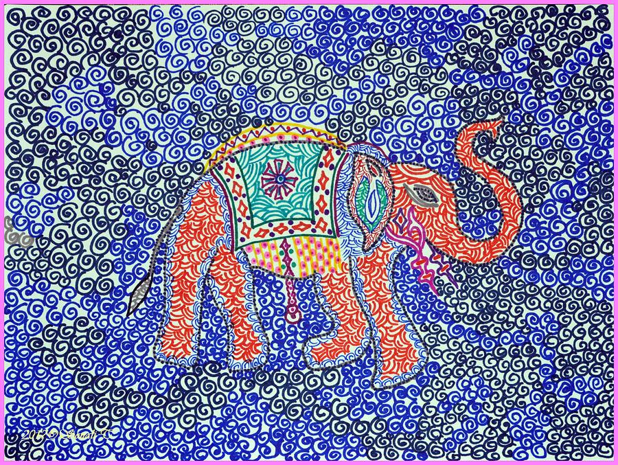 Artistic Elephant Drawing by Sonali Gangane