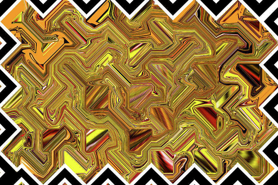 Artistic Fire With Wave Border Digital Art by Tom Janca