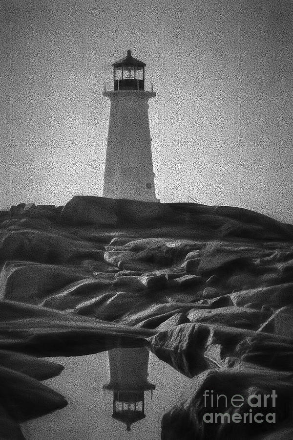 Artistic scene of lighthouse at Peggys Cove Photograph by Dan Friend