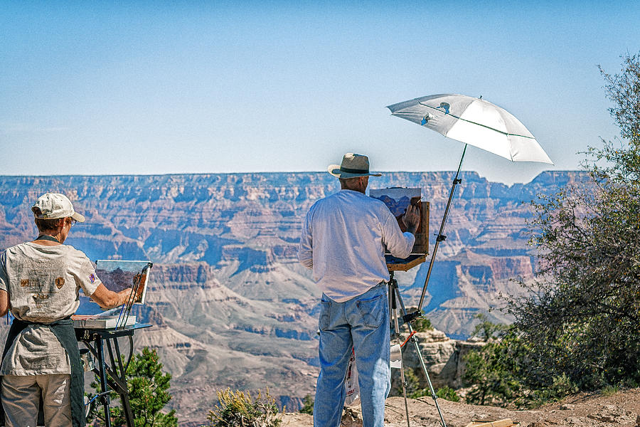 Artists at the Grand Canyon Photograph by Mary Chris Hines