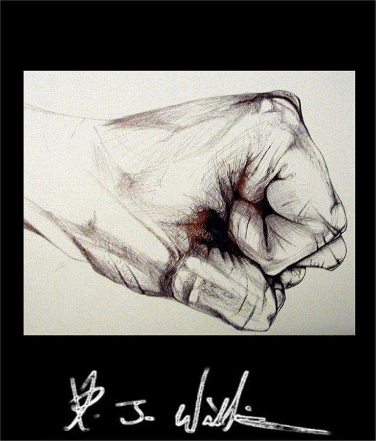 Fist Drawing - Artists Fist by Rj Williams