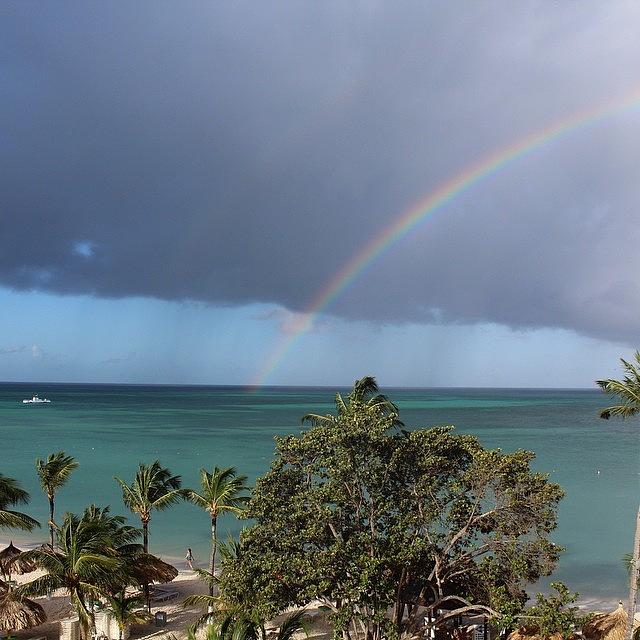 Rainbow Photograph - Aruba Rainbow From My Balcony At The by Julie Winters