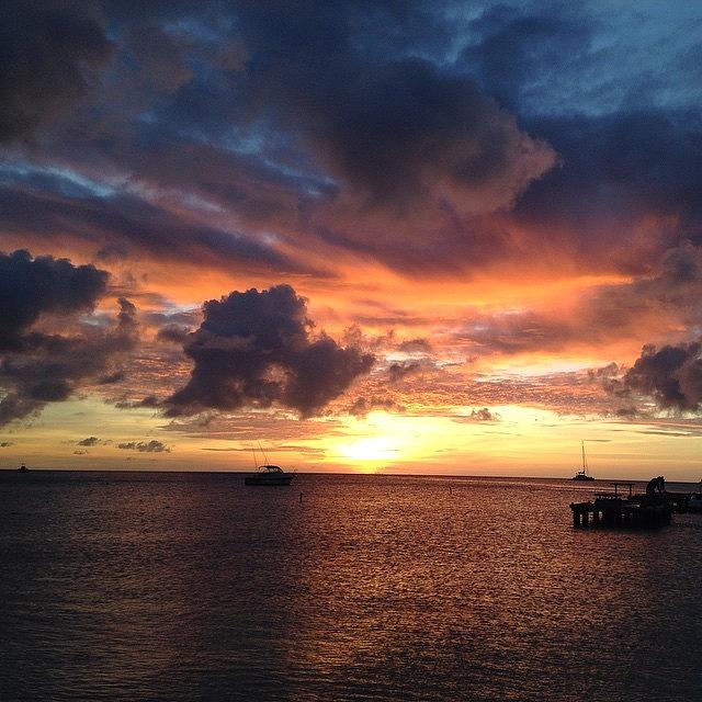 Sunset Photograph - Aruba Sunset #1 by Julie Winters