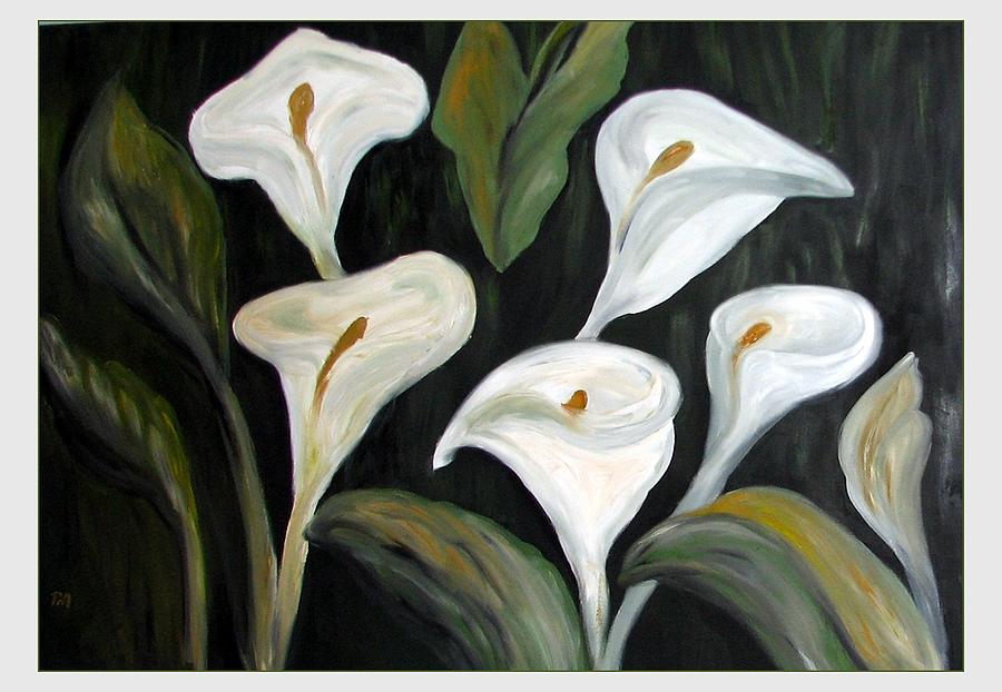 Arums Painting By Priscilla Meintjes