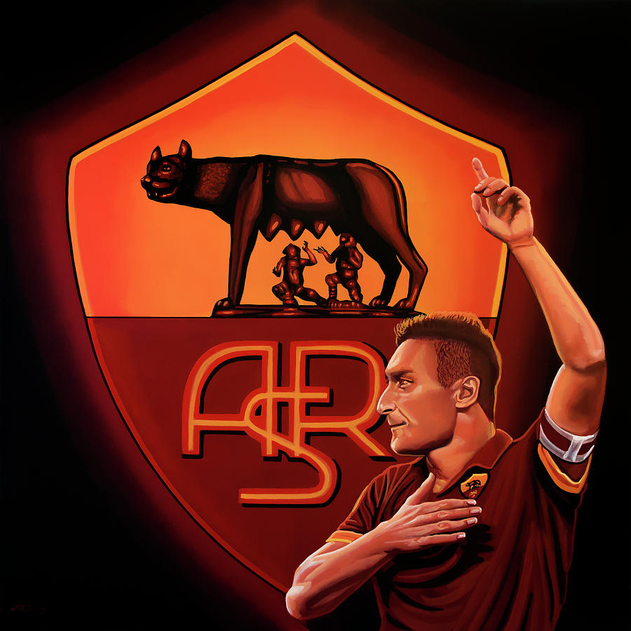 Francesco Totti Painting - AS Roma Painting by Paul Meijering