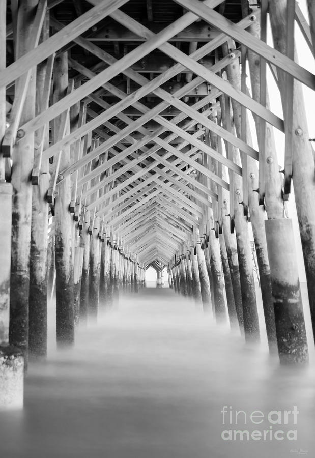 As The Water Fades Grayscale Photograph by Jennifer White