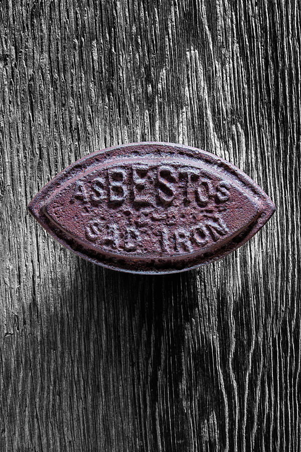 Asbestos Sad Iron on BW Plywood 77 Photograph by YoPedro