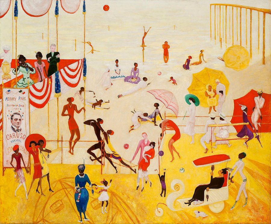 Beach Painting - Asbury Park South by Florine Stettheimer