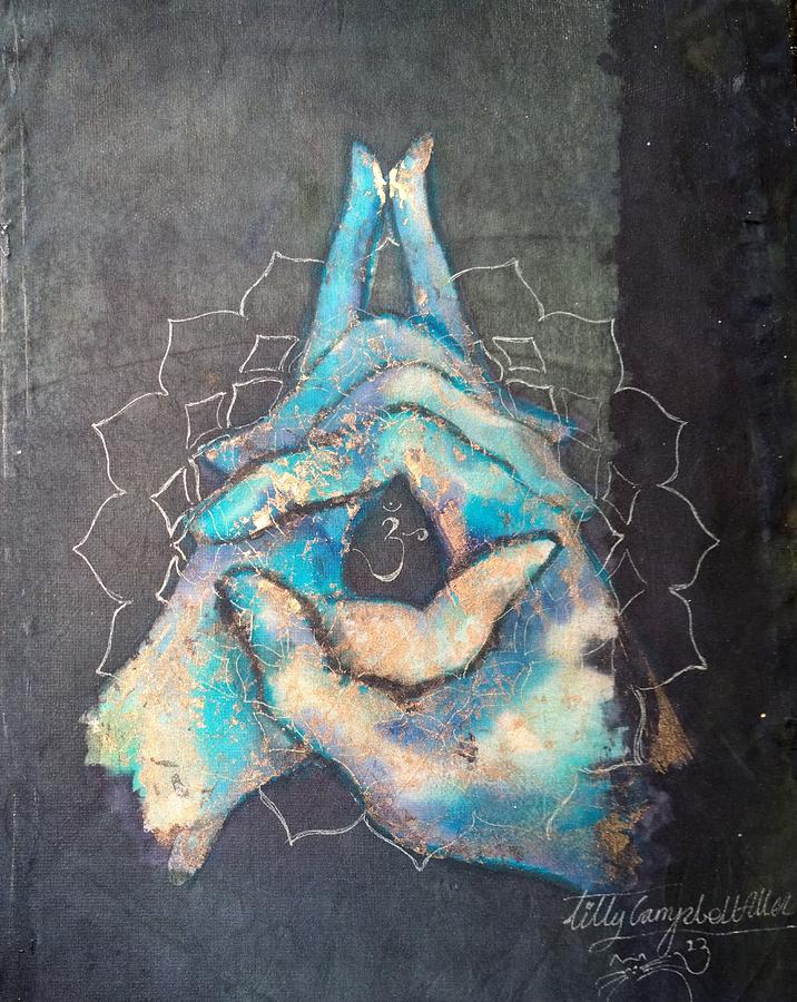 Ascension - crown 'blue hand' chakra mudra Painting by Silk Alchemy ...