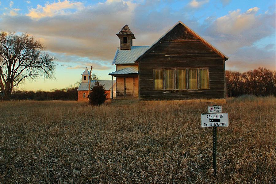 Ash Grove Schoolhouse in Kansas Photograph by Greg Rud - Fine Art America