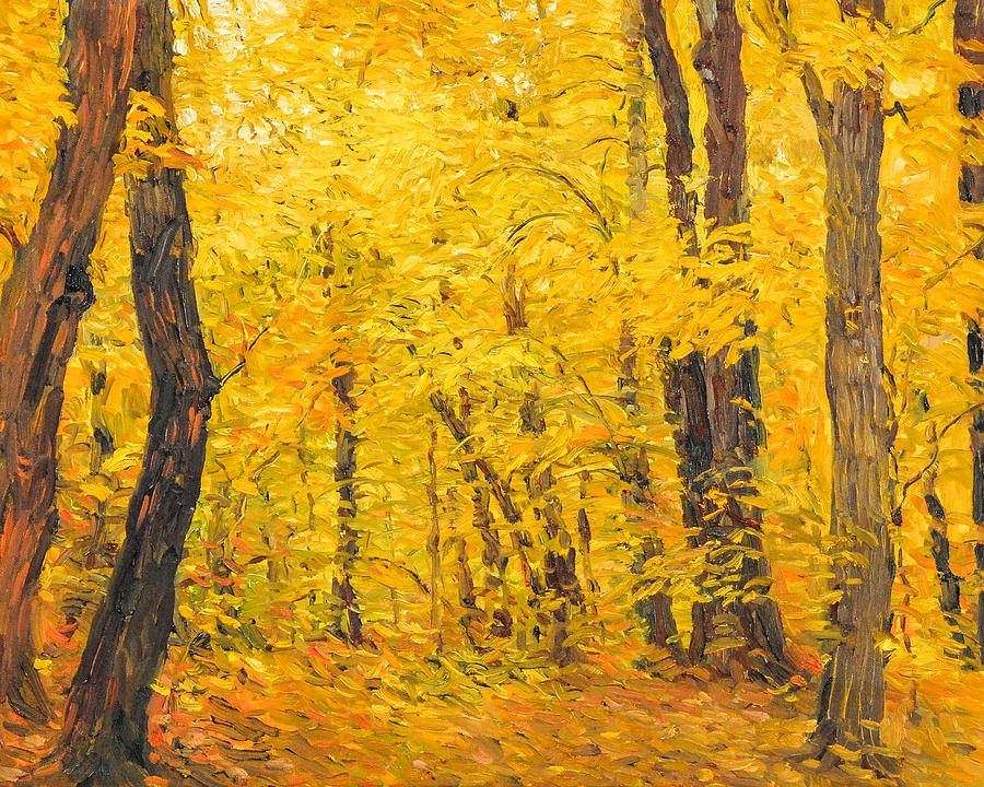 Ash Trees at Fall Painting by Judith Barath