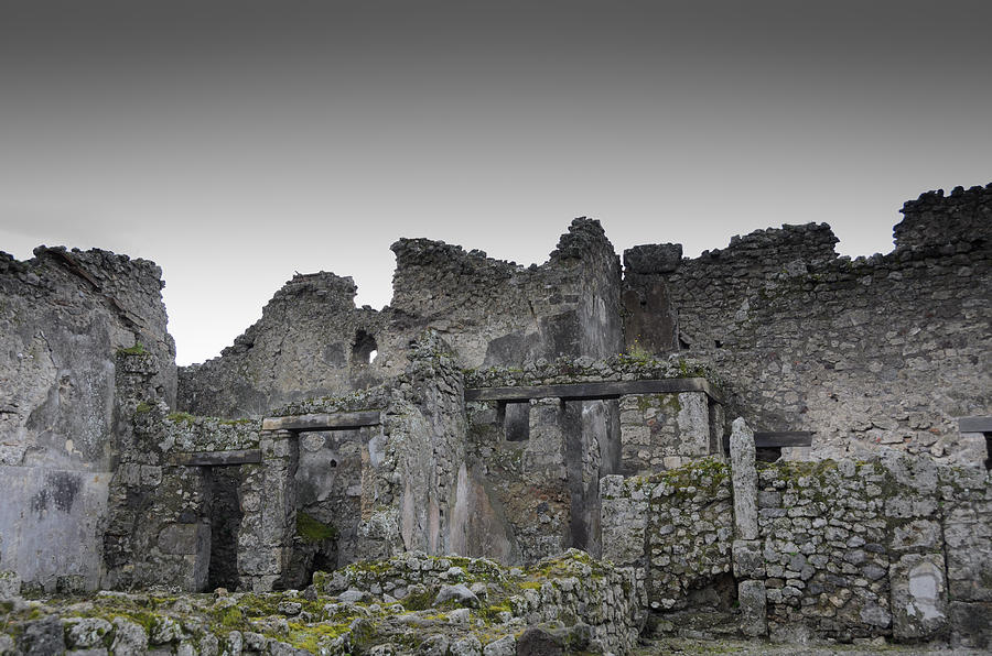 Ashen Walls - Pompeii Photograph by Debra Martz