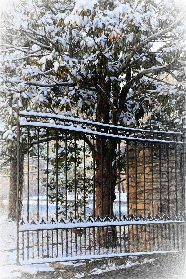 Asheville Botanical Gardens Main Gate Painting Photograph by Carol Montoya