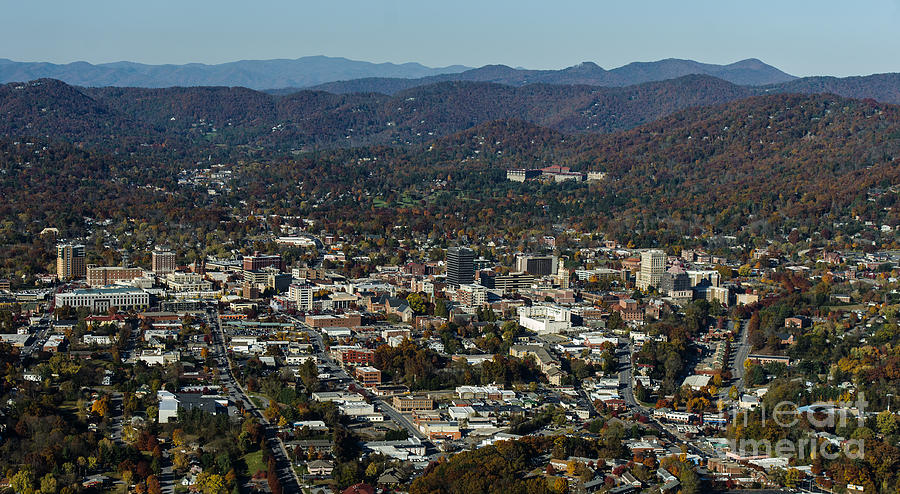 Asheville, city, downtown, NC, North Carolina, mountains, mountains, real estate, Blue Ridge Mountai Photograph by David Oppenheimer