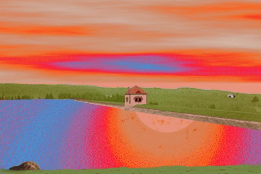 Ashland Reservoir at Dusk Digital Art by Cliff Wilson