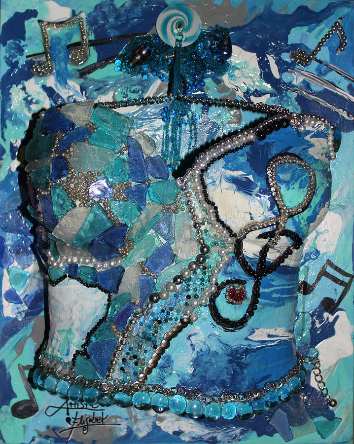 Music Mixed Media - Ashley - Let the Music Play Supporter by Artista Elisabet