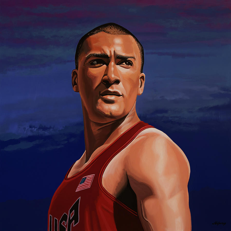Sports Painting - Ashton Eaton Painting by Paul Meijering