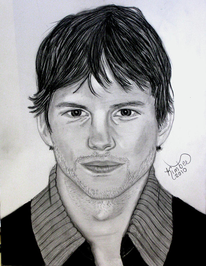 Ashton Kutcher Drawing by Kimber  Butler