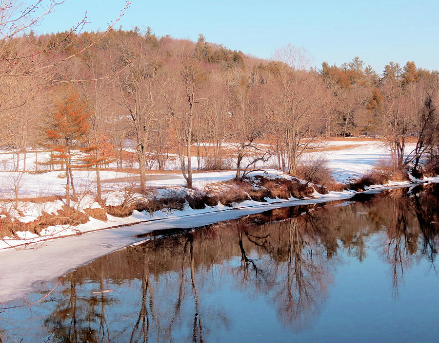 Ashuelot River Reflections in February Photograph by MTBobbins Photography