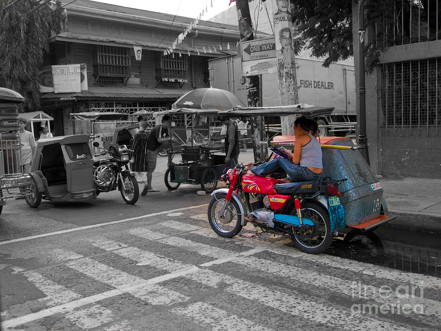 Asia Philippines Motorcycle Sidecar Taxi 6282086SC Photograph by Rolf Bertram