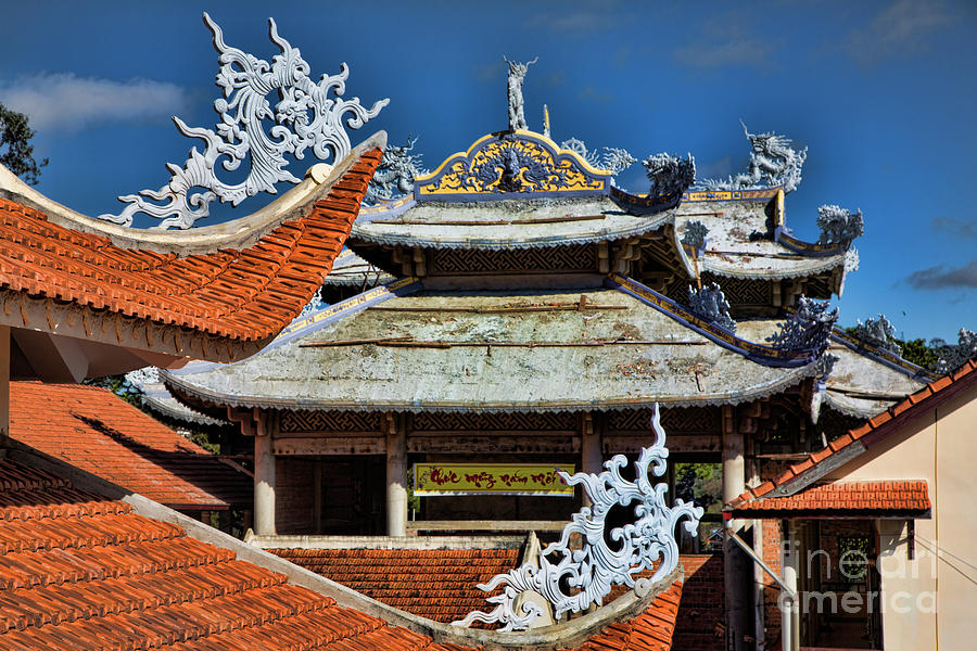 Asian Architecture Roof Tops  Photograph by Chuck Kuhn