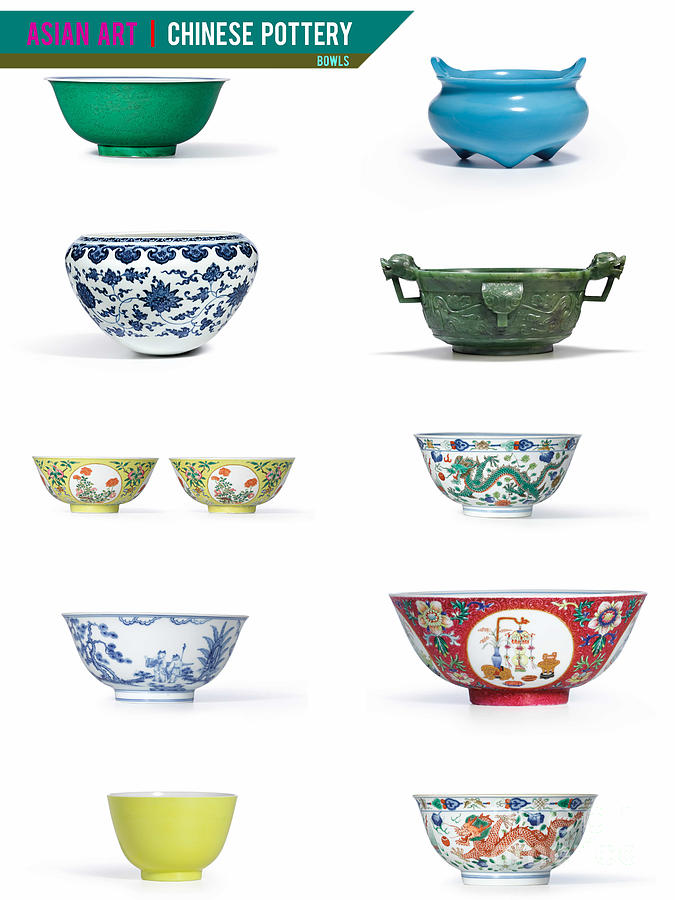 Asian Art Chinese Pottery - Bowls Photograph by Celestial Images