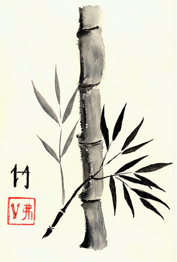 Asian Bamboo Painting by Michael Vigliotti