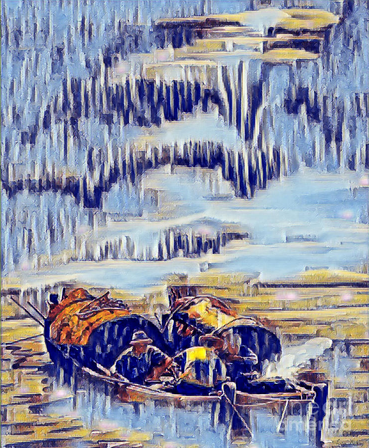 Asian Painting - Asian Fishermen by Lita Kelley Asian Painting - Asian Fishermen by Lita Kelley