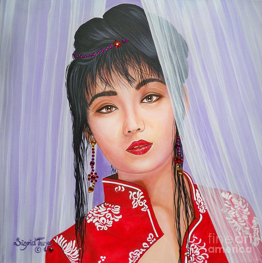 Asian Girl Painting - Amenable Japanese  Girl.              from  The Attitude Girls  by Sigrid Tune