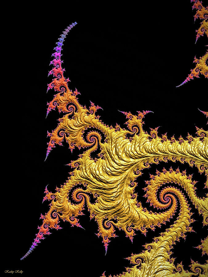 Asian Gold Digital Art by Kathy Kelly