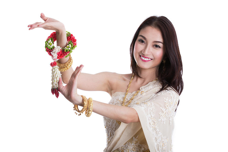 Asian lady in Thai dress costume Photograph by Anek Suwannaphoom