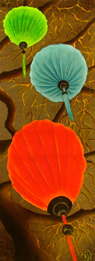 Asian Lanterns #2 Painting by Renee Noel