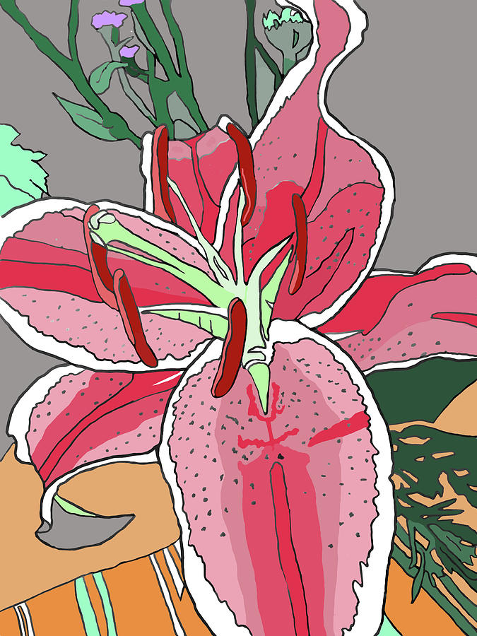 Asian Lily Painting by Jamie Downs