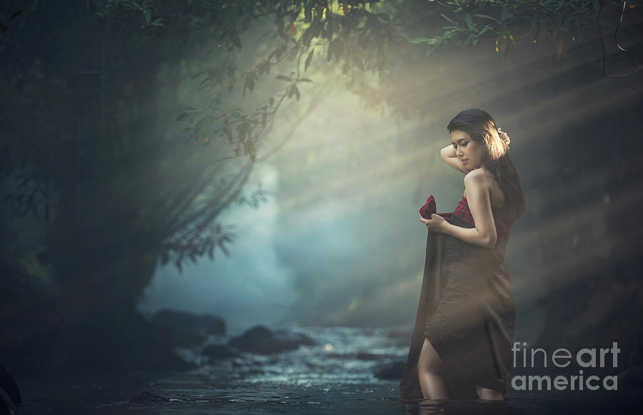 Asian Sexy Women Bathing At Creek Photograph By Sasin Tipchai Fine 